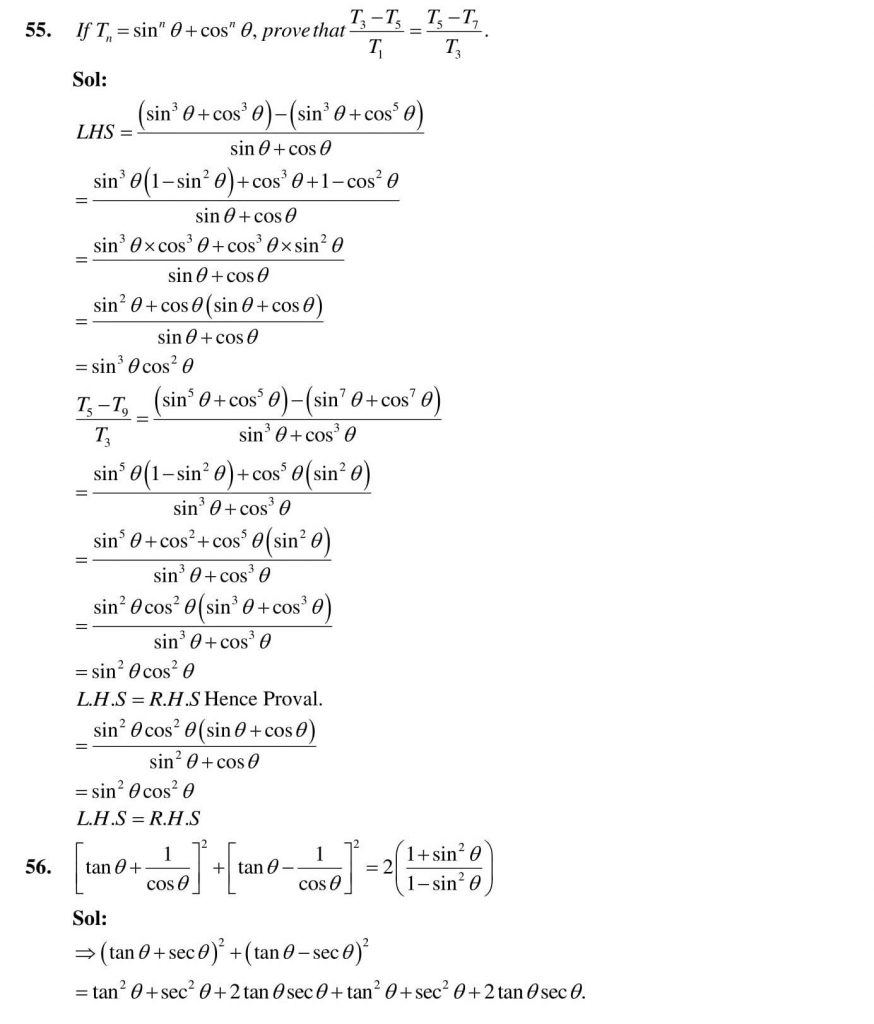 NCERT Solutions Class 10 Mathematics RD Sharma Trigonometric Identities