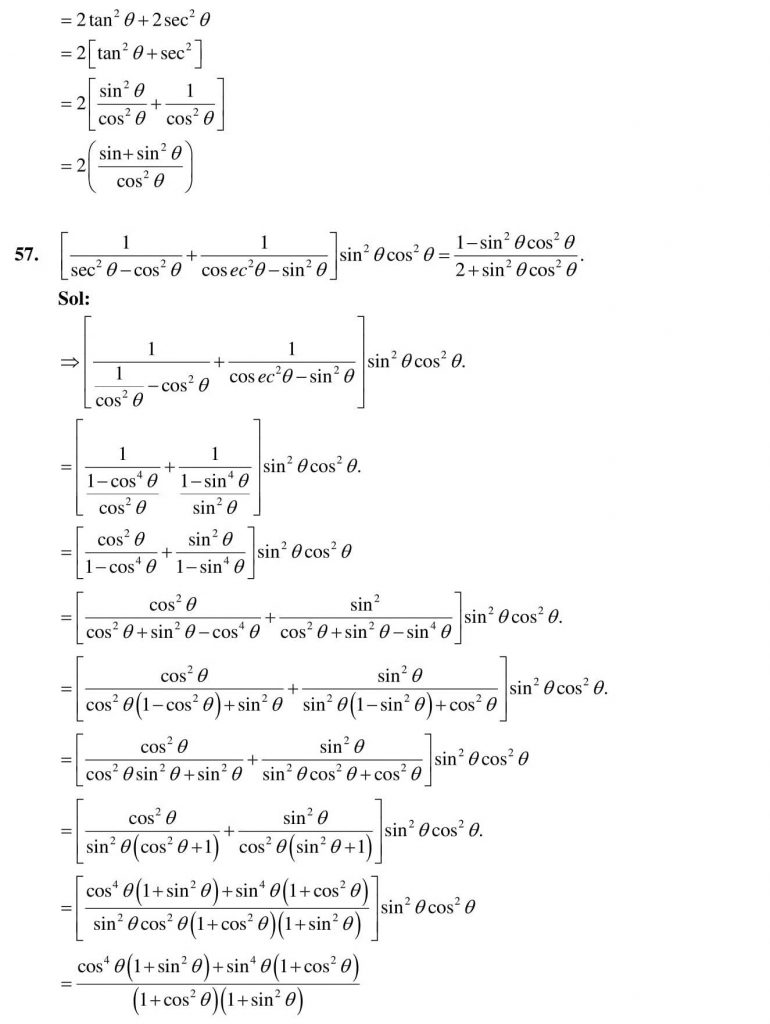 NCERT Solutions Class 10 Mathematics RD Sharma Trigonometric Identities