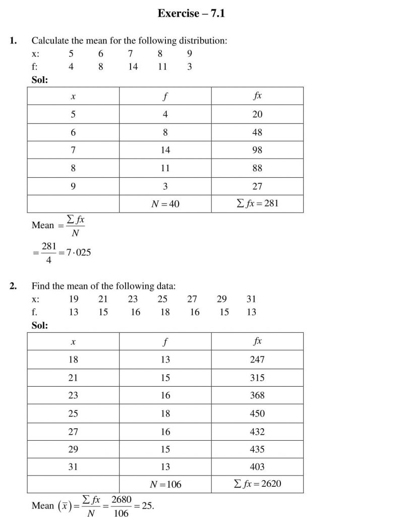 NCERT Solutions Class 10 Mathematics RD Sharma Statistics