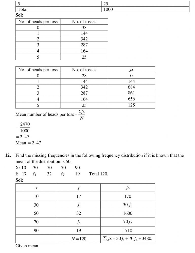 NCERT Solutions Class 10 Mathematics RD Sharma Statistics