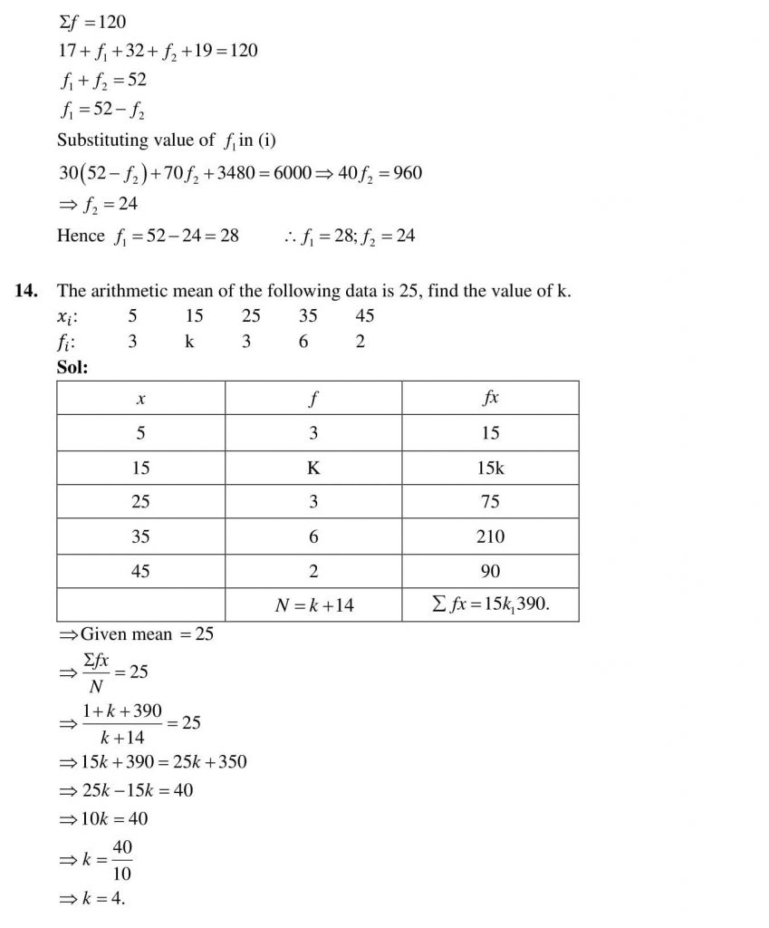 NCERT Solutions Class 10 Mathematics RD Sharma Statistics