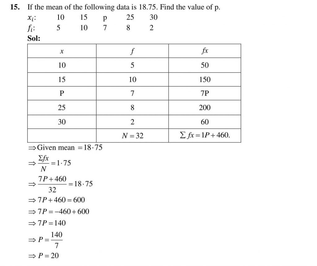 NCERT Solutions Class 10 Mathematics RD Sharma Statistics