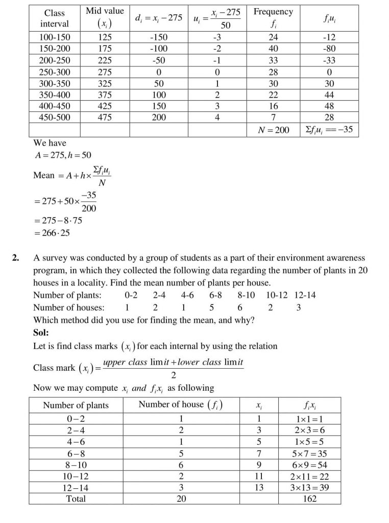 NCERT Solutions Class 10 Mathematics RD Sharma Statistics