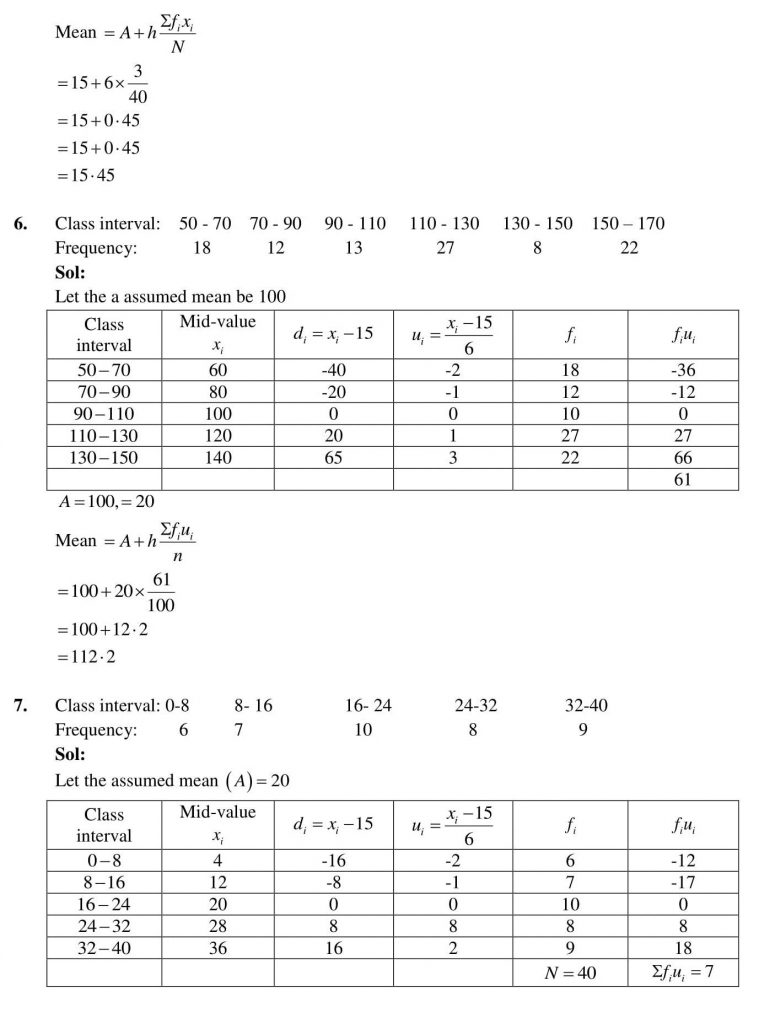 NCERT Solutions Class 10 Mathematics RD Sharma Statistics