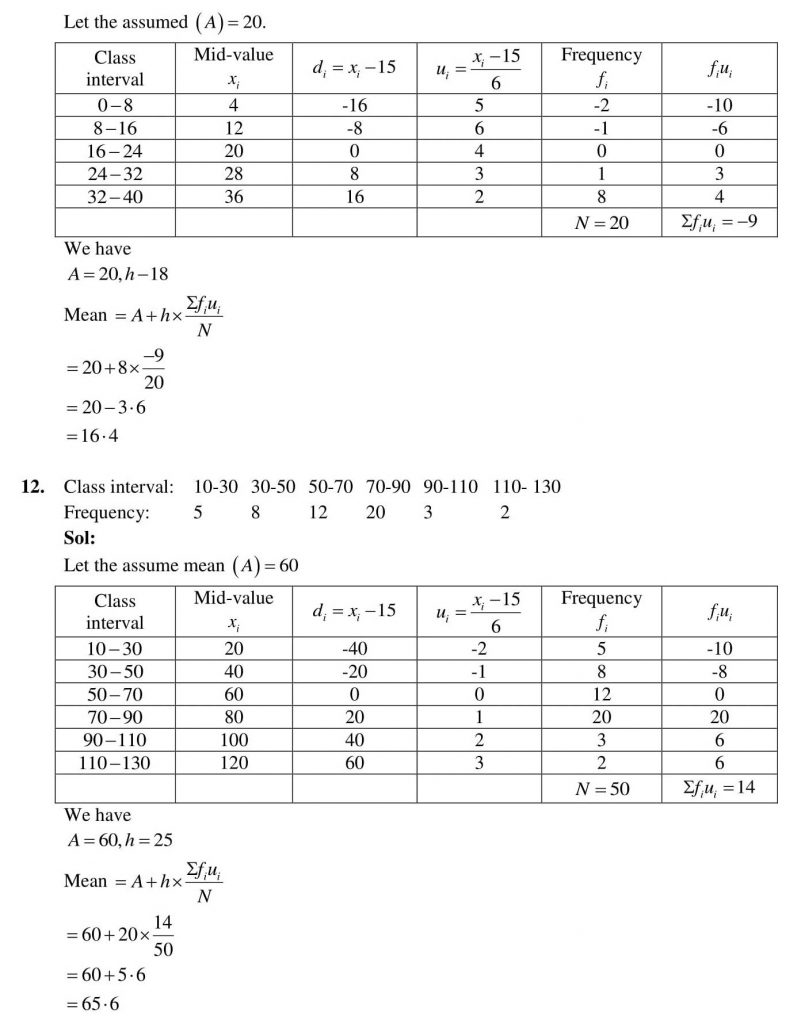 NCERT Solutions Class 10 Mathematics RD Sharma Statistics