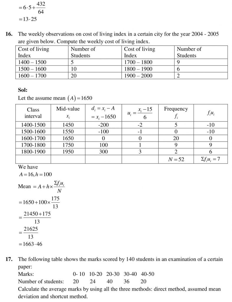 NCERT Solutions Class 10 Mathematics RD Sharma Statistics