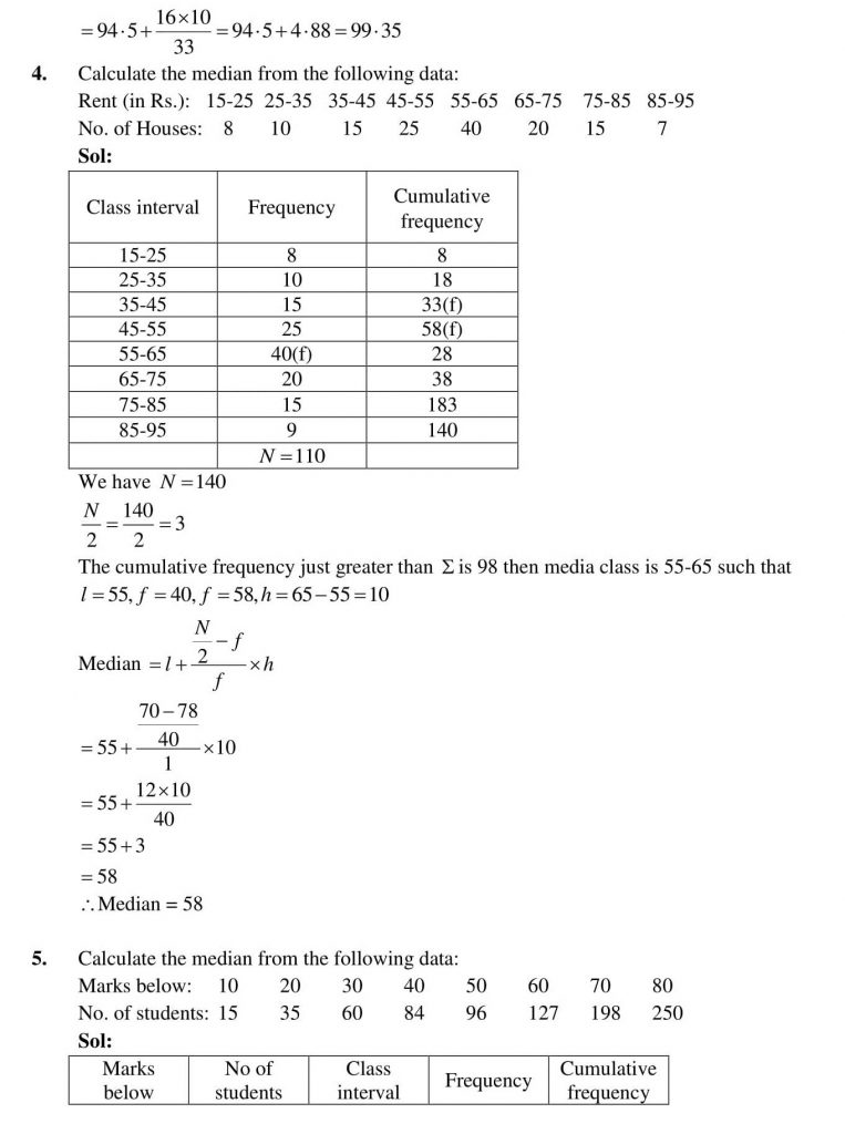 NCERT Solutions Class 10 Mathematics RD Sharma Statistics