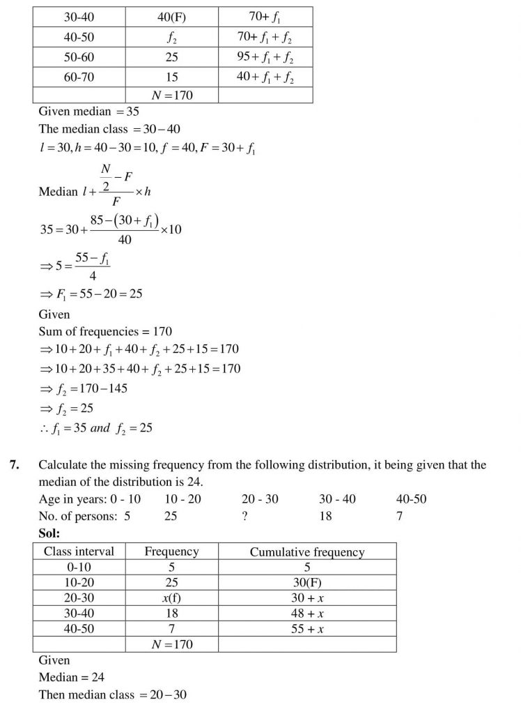 NCERT Solutions Class 10 Mathematics RD Sharma Statistics