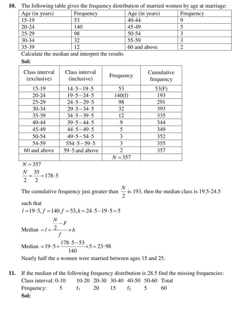 NCERT Solutions Class 10 Mathematics RD Sharma Statistics