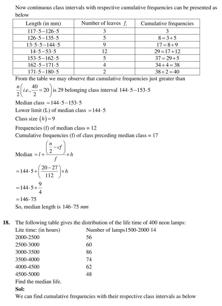 NCERT Solutions Class 10 Mathematics RD Sharma Statistics