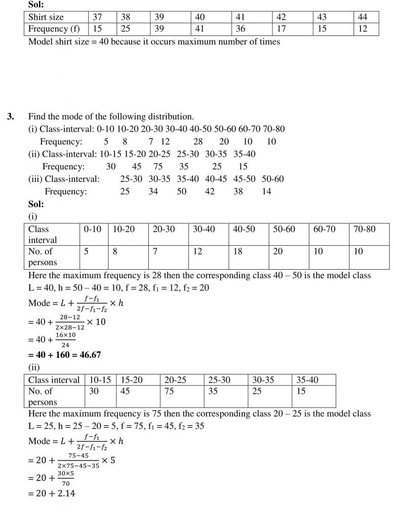 NCERT Solutions Class 10 Mathematics RD Sharma Statistics