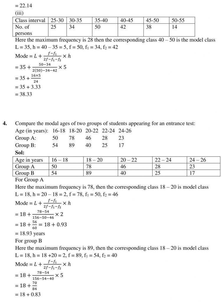 NCERT Solutions Class 10 Mathematics RD Sharma Statistics