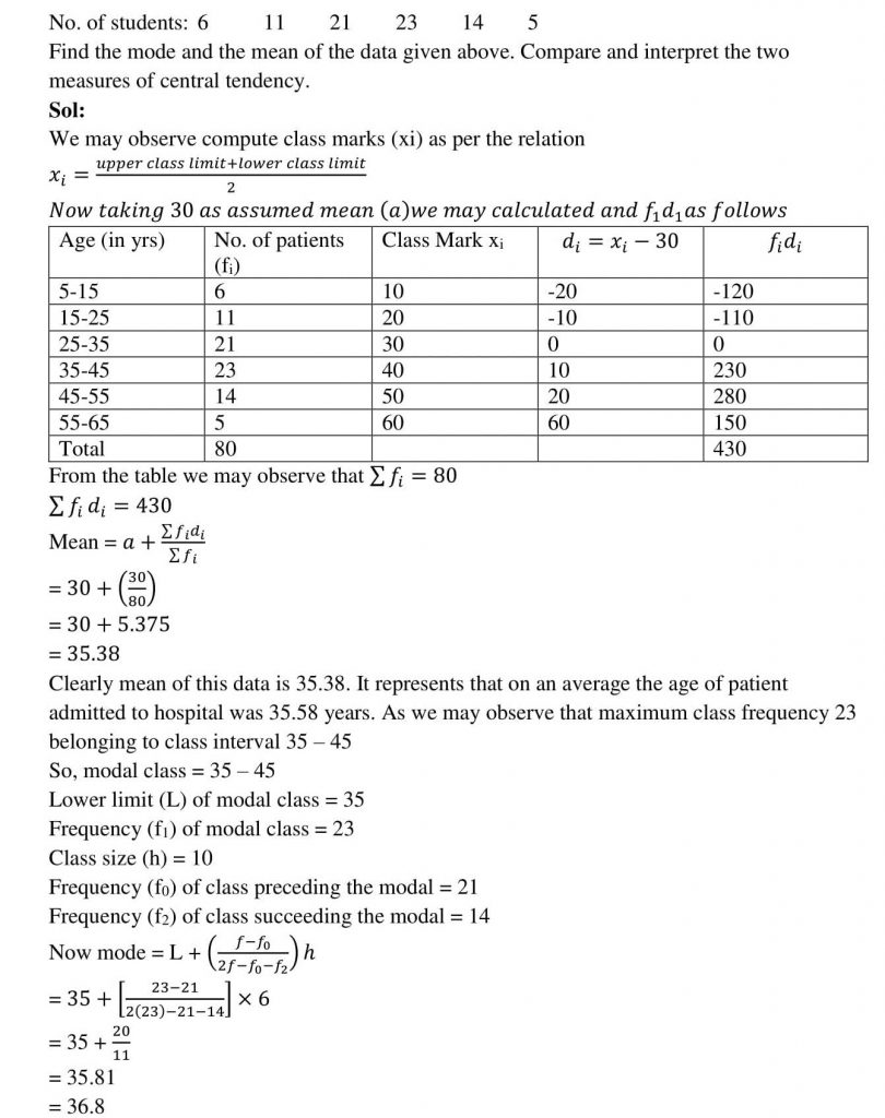 NCERT Solutions Class 10 Mathematics RD Sharma Statistics