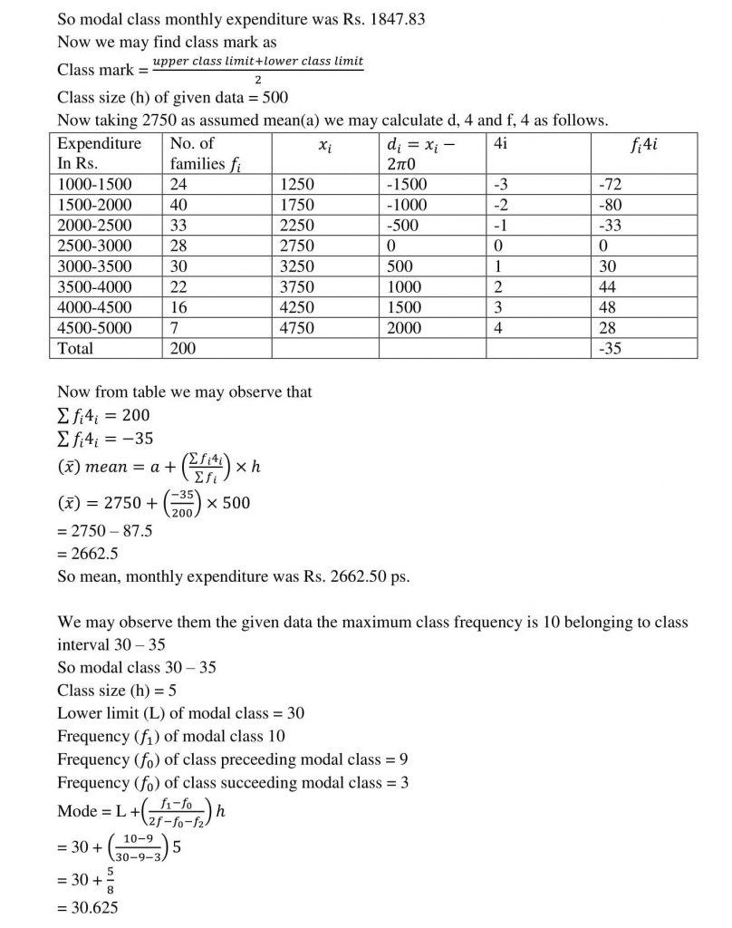 NCERT Solutions Class 10 Mathematics RD Sharma Statistics