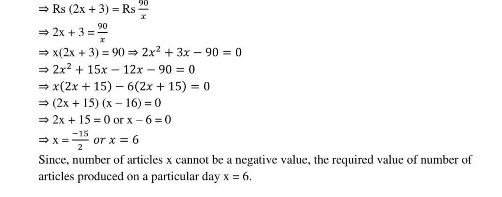 NCERT Solutions Class 10 Mathematics RD Sharma Quadratic Equations