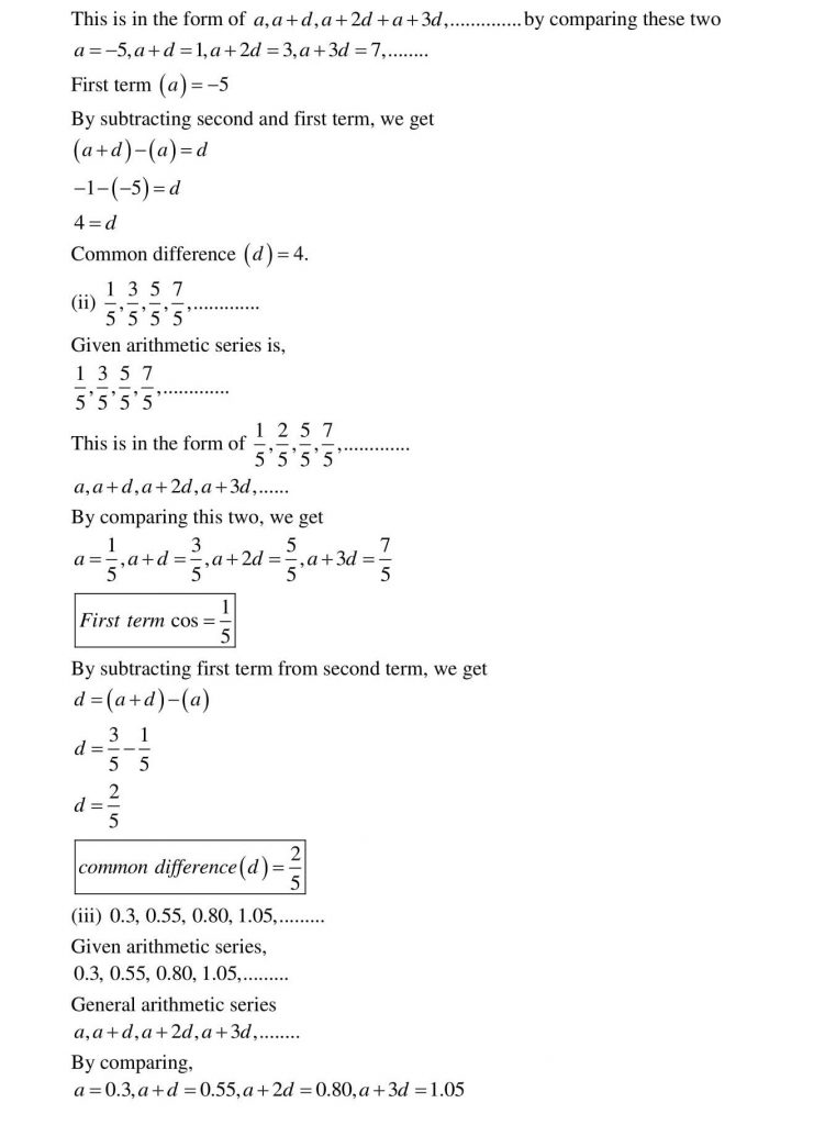 NCERT Solutions Class 10 Mathematics RD Sharma Arithmetic Progressions