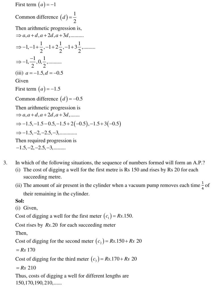 NCERT Solutions Class 10 Mathematics RD Sharma Arithmetic Progressions