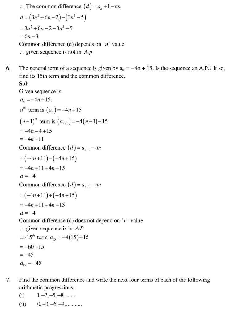 NCERT Solutions Class 10 Mathematics RD Sharma Arithmetic Progressions