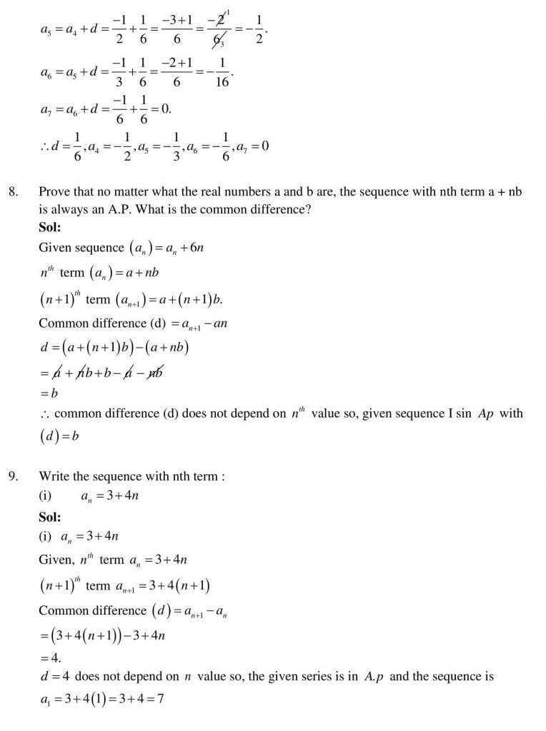 NCERT Solutions Class 10 Mathematics RD Sharma Arithmetic Progressions