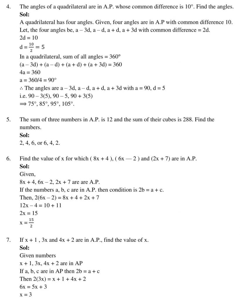 NCERT Solutions Class 10 Mathematics RD Sharma Arithmetic Progressions