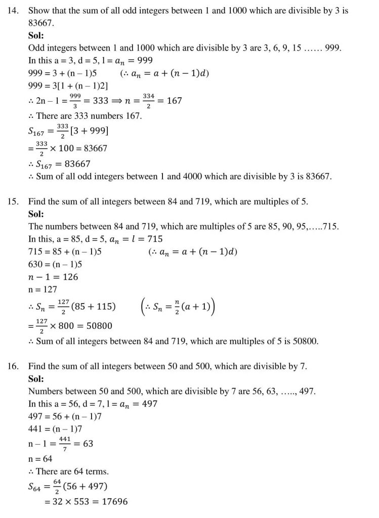 NCERT Solutions Class 10 Mathematics RD Sharma Arithmetic Progressions