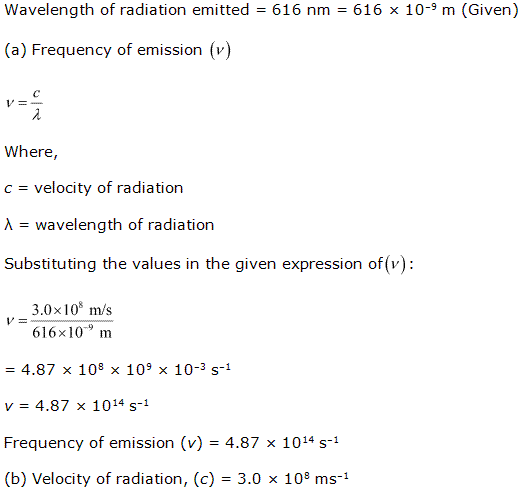 NCERT Solutions Class 11 Chemistry Structure Of The Atom