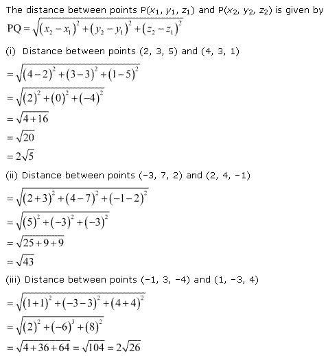 NCERT Solutions Class 11 Mathematics Introduction to Three Dimensional Geometry