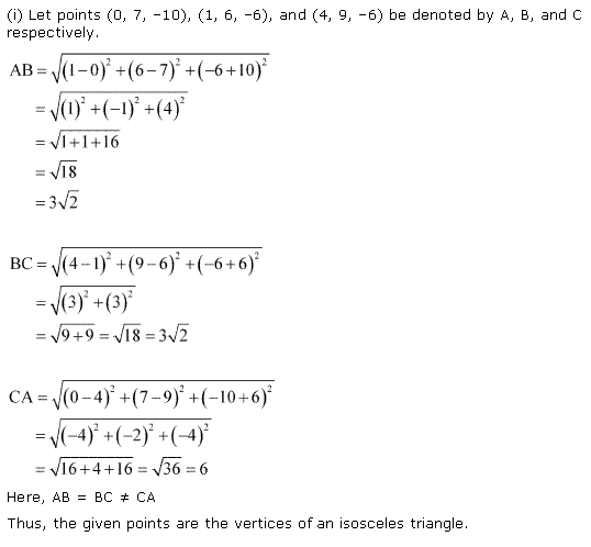 NCERT Solutions Class 11 Mathematics Introduction to Three Dimensional Geometry