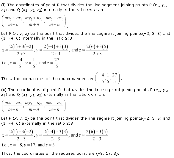 NCERT Solutions Class 11 Mathematics Introduction to Three Dimensional Geometry