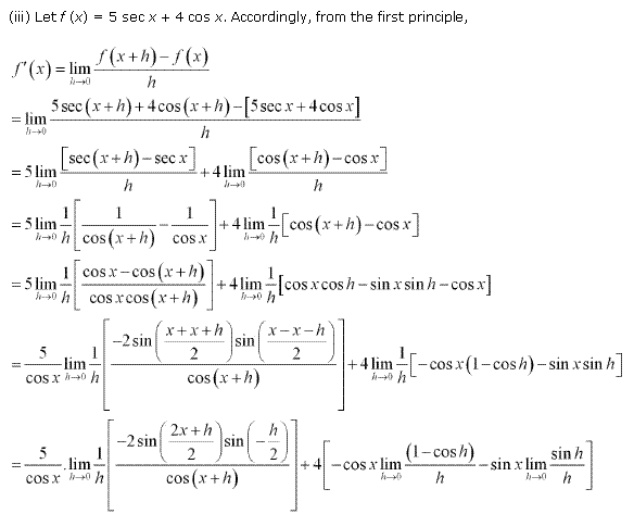 NCERT Solutions Class 11 Mathematics limits and derivatives