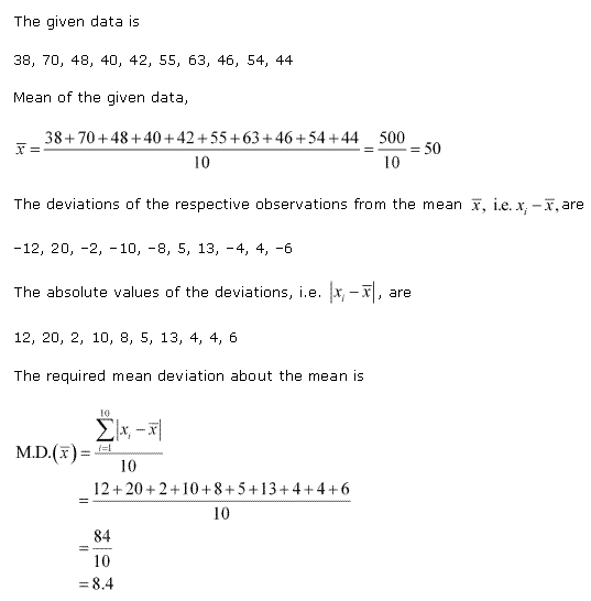 NCERT Solutions Class 11 Mathematics Statistics