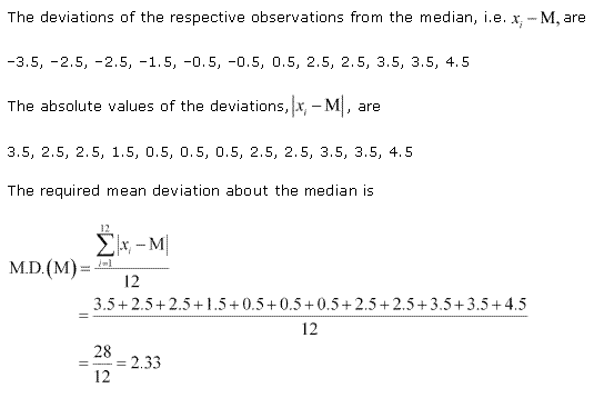 NCERT Solutions Class 11 Mathematics Statistics