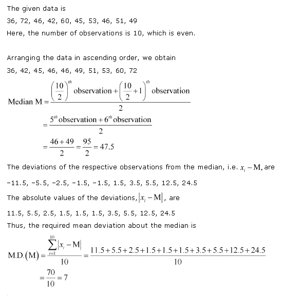 NCERT Solutions Class 11 Mathematics Statistics