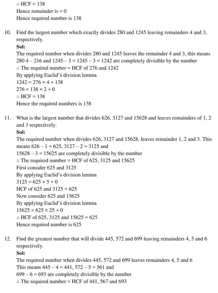 NCERT Solutions Class 10 Mathematics RD Sharma Real Numbers