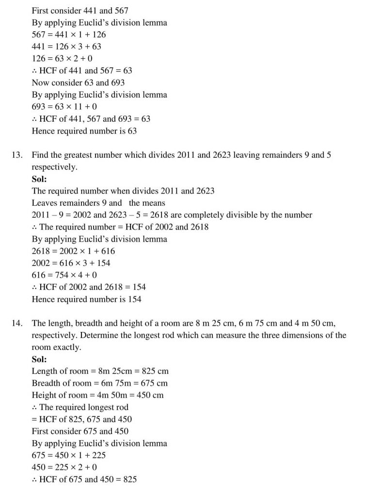 NCERT Solutions Class 10 Mathematics RD Sharma Real Numbers