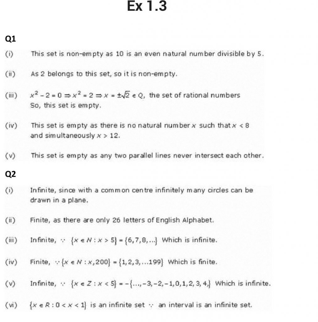 NCERT Solutions Class 11 Mathematics RD Sharma Sets