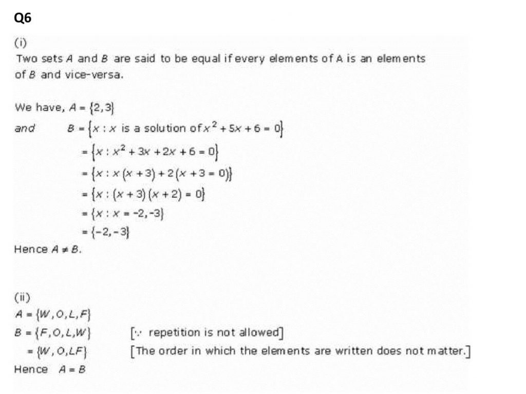 NCERT Solutions Class 11 Mathematics RD Sharma Sets
