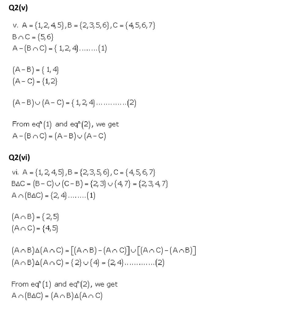 NCERT Solutions Class 11 Mathematics RD Sharma Sets