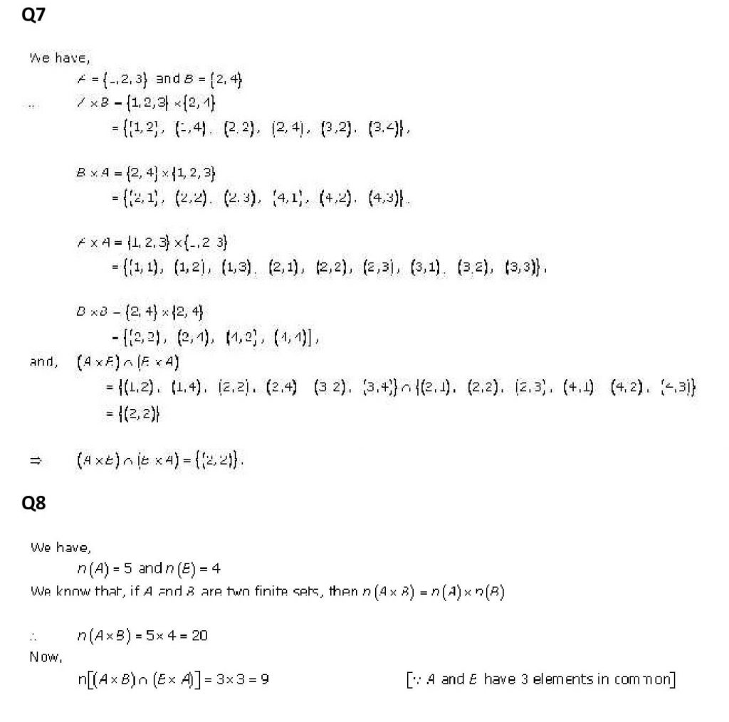 NCERT Solutions Class 11 Mathematics RD Sharma Relations