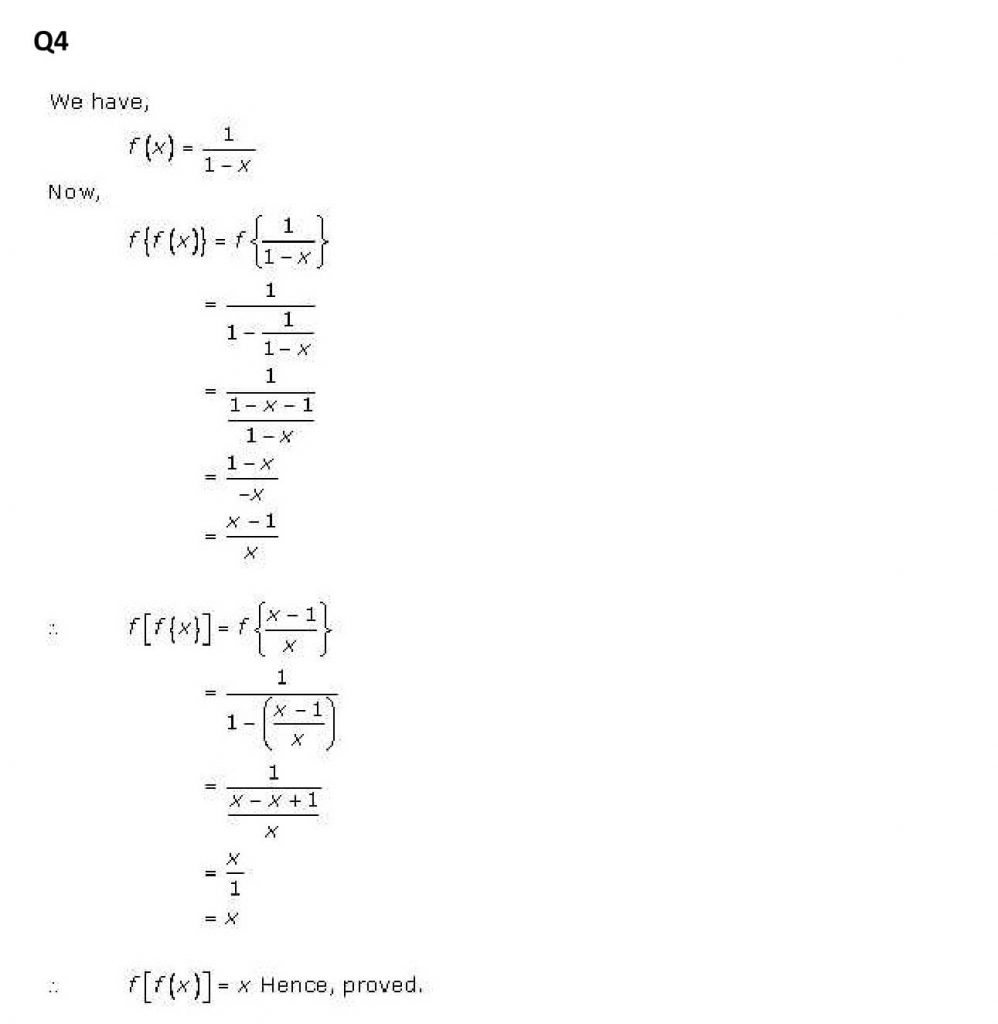 NCERT Solutions Class 11 Mathematics RD Sharma Functions
