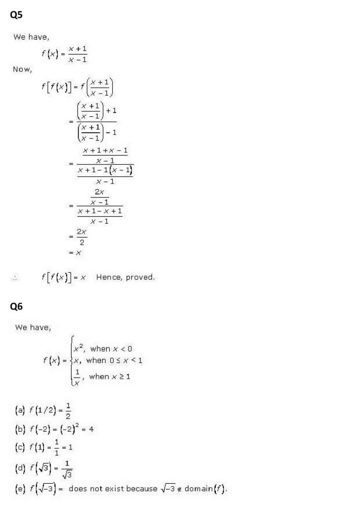 NCERT Solutions Class 11 Mathematics RD Sharma Functions