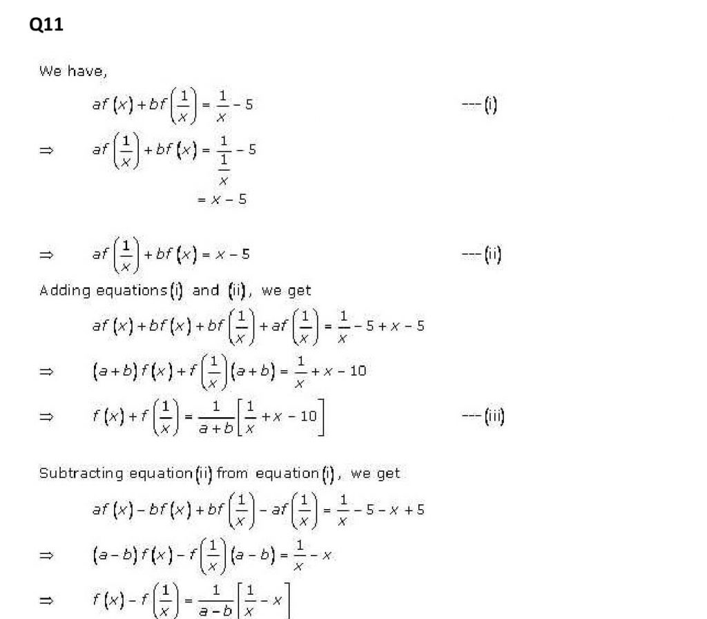 NCERT Solutions Class 11 Mathematics RD Sharma Functions