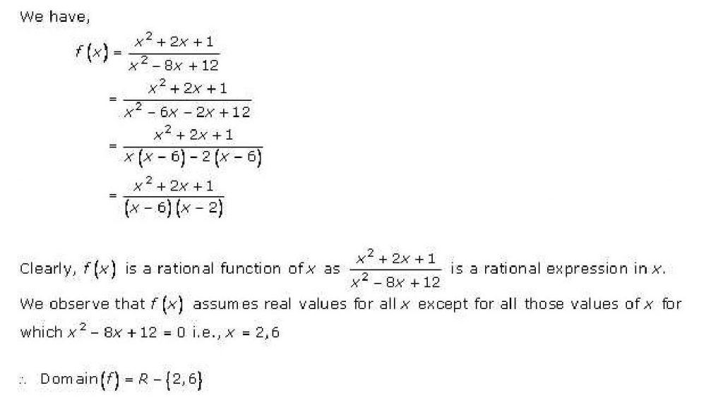 NCERT Solutions Class 11 Mathematics RD Sharma Functions