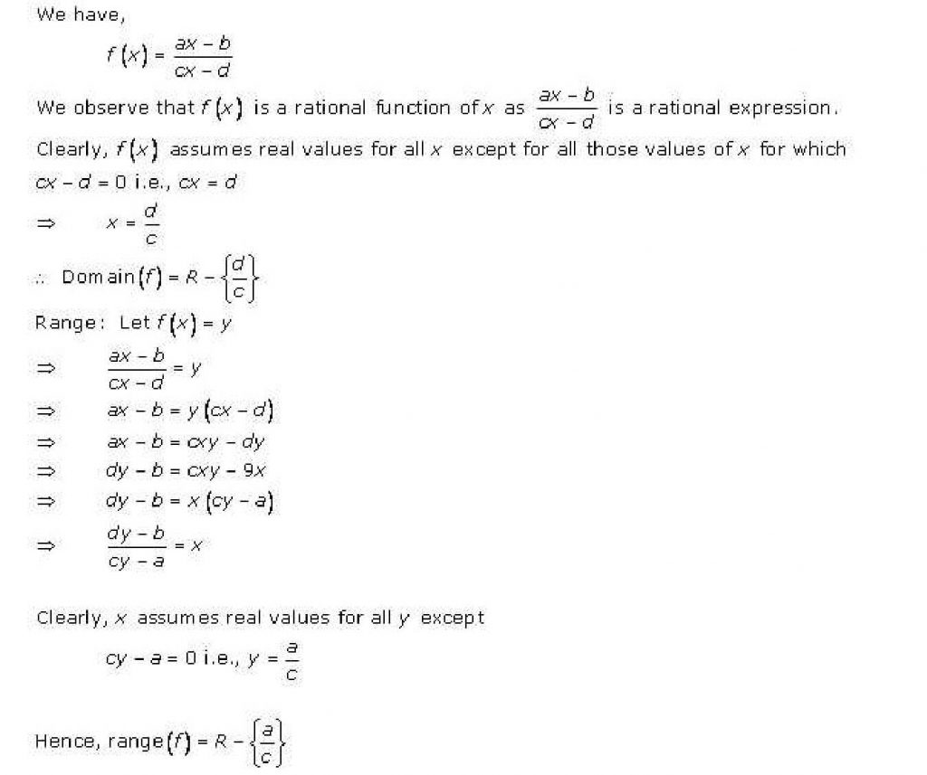 NCERT Solutions Class 11 Mathematics RD Sharma Functions
