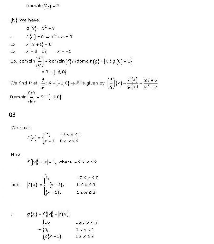 NCERT Solutions Class 11 Mathematics RD Sharma Functions