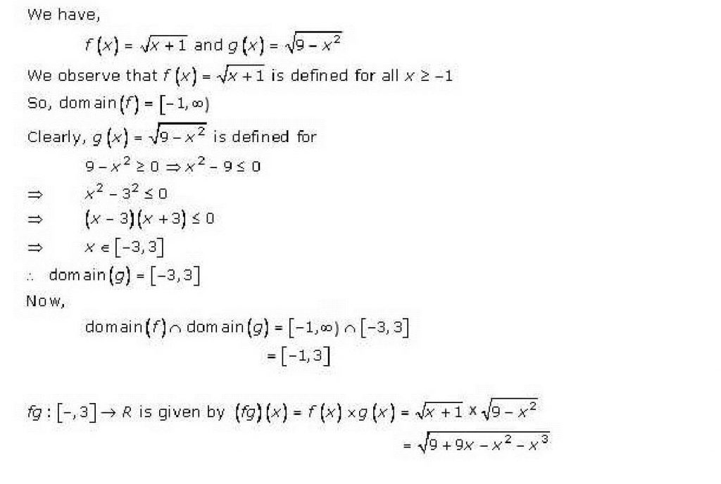 NCERT Solutions Class 11 Mathematics RD Sharma Functions