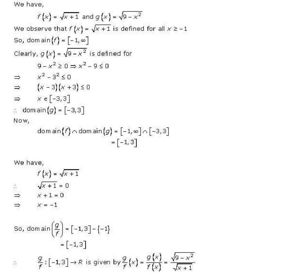 NCERT Solutions Class 11 Mathematics RD Sharma Functions