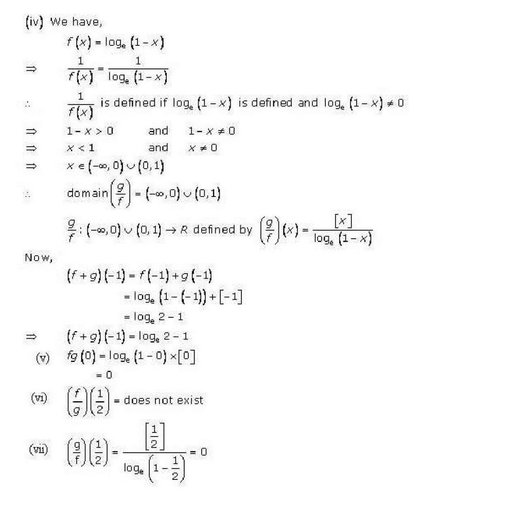 NCERT Solutions Class 11 Mathematics RD Sharma Functions