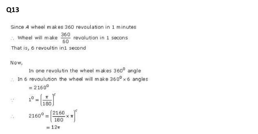 NCERT Solutions Class 11 Mathematics RD Sharma measurement of angles