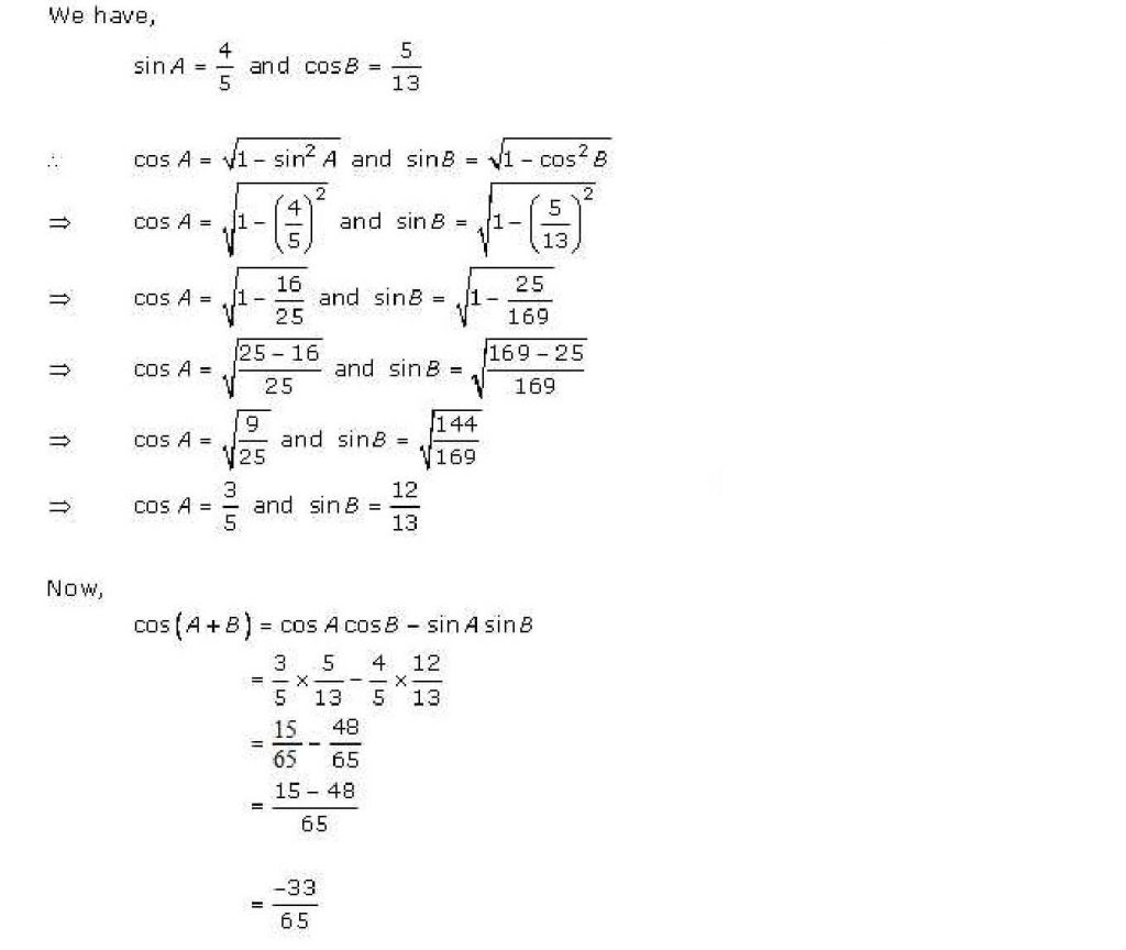 NCERT Solutions Class 11 Mathematics RD Sharma Trigonometric Ratios of Compound Angles